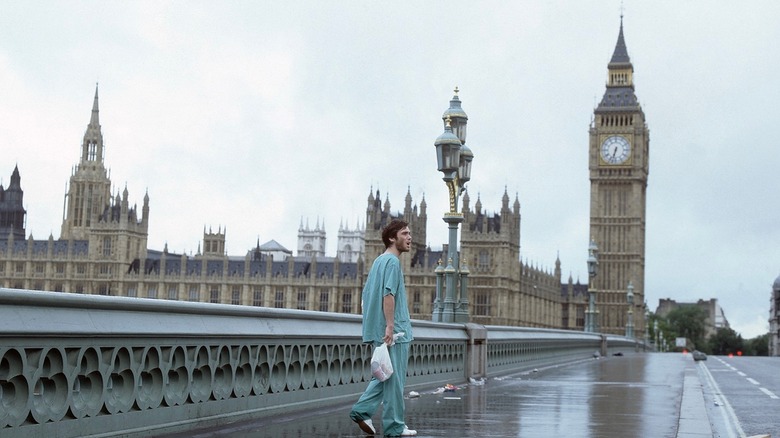 Jim walking through London