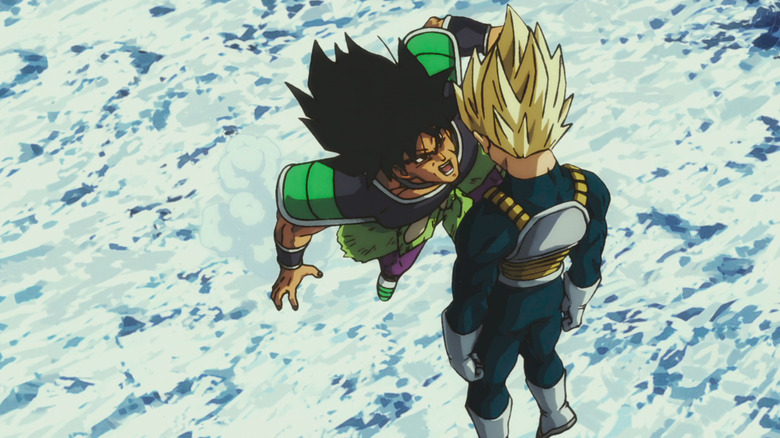 Broly attacks Vegeta