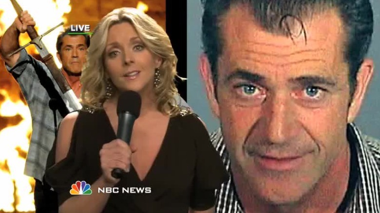 Jenna Maroney sings over images of Mel Gibson