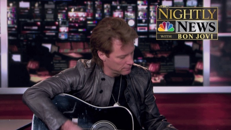 Bon Jovi plays the guitar on NBC