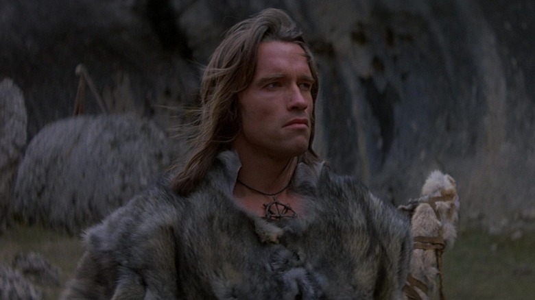 Conan wearing a fur cloak