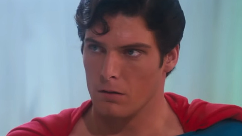 Superman staring to the side