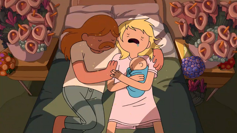 Min and Marty sleeping with Finn