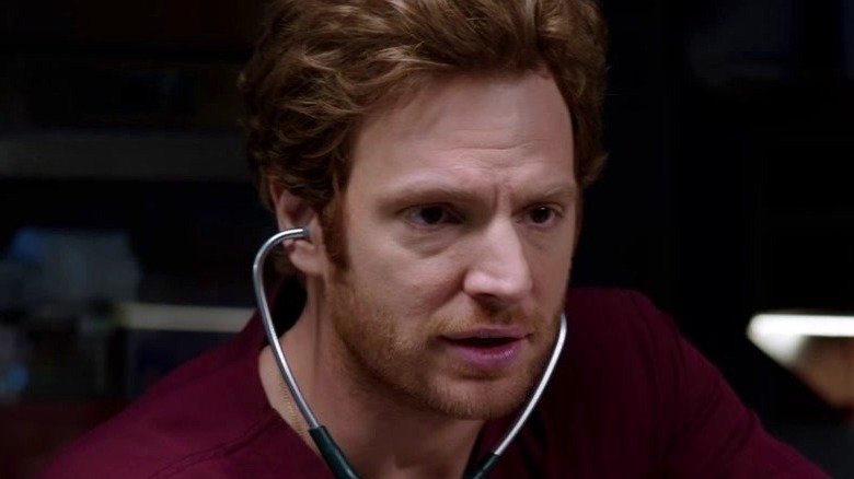 Chicago Med Nick Gehlfuss with a stethoscope