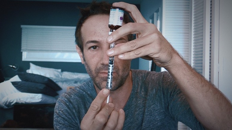 Bryan Fogel with syringe