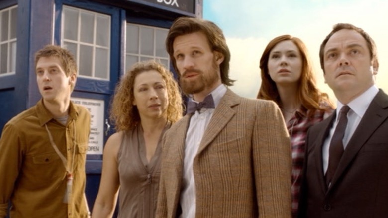 The Doctor and his companions exit the TARDIS