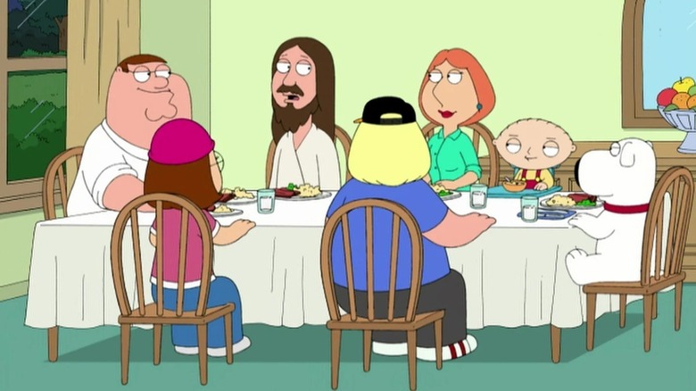 Griffins eating with Jesus