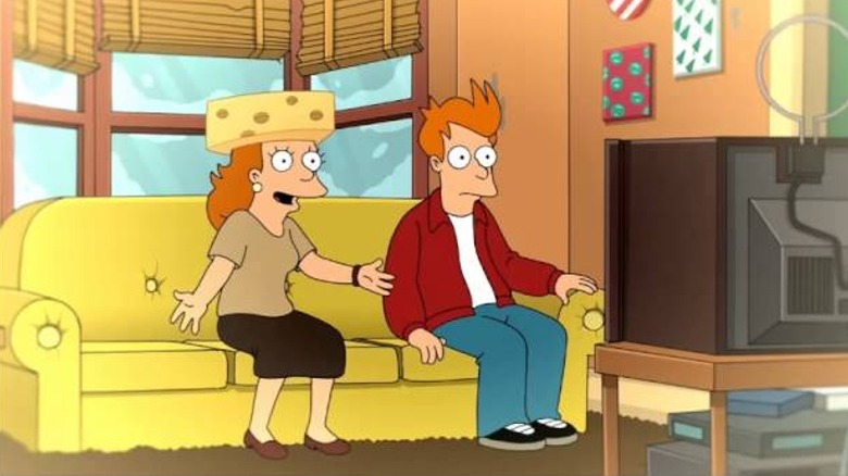 Fry watching TV with mother