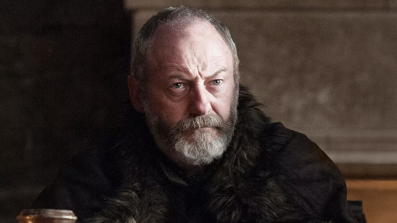 Davos sitting in the Great Hall of Winterfell