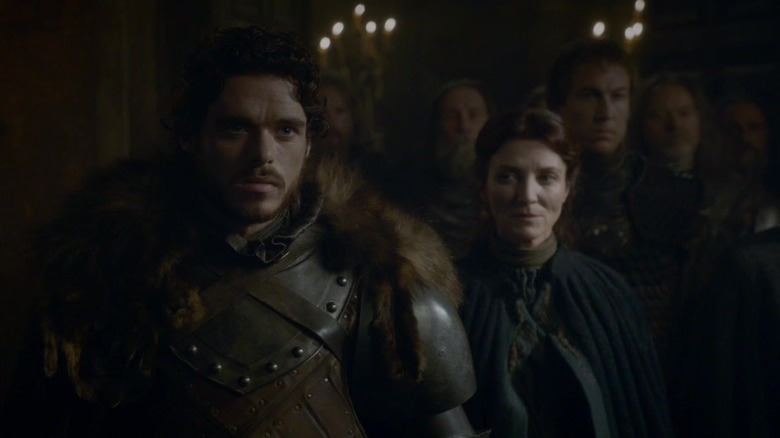 Robb and Catelyn arrive at wedding