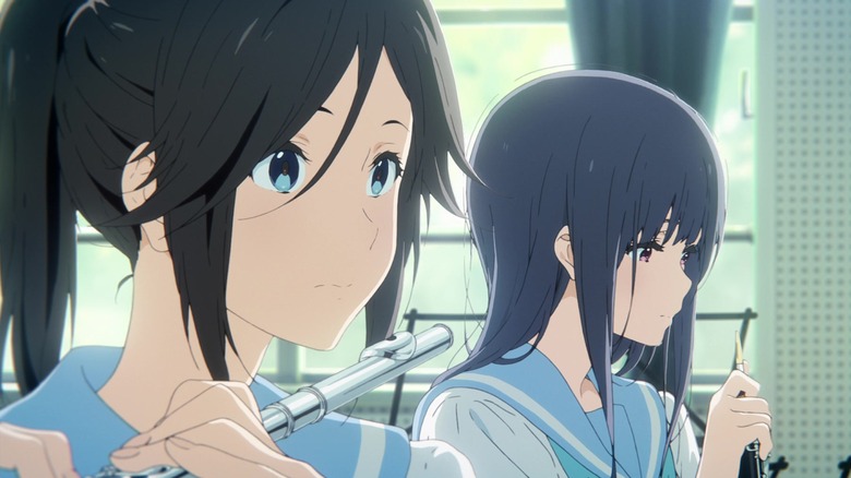 Mizore and Nozomi attend band practice in "Liz and the Blue Bird" (2018)