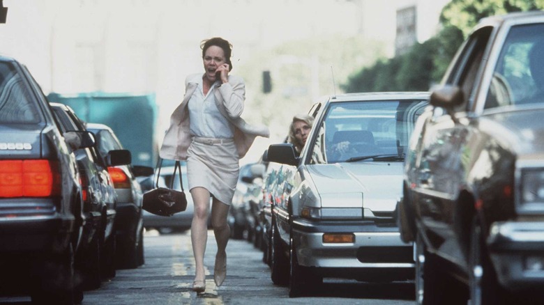 Sally Field runs in street