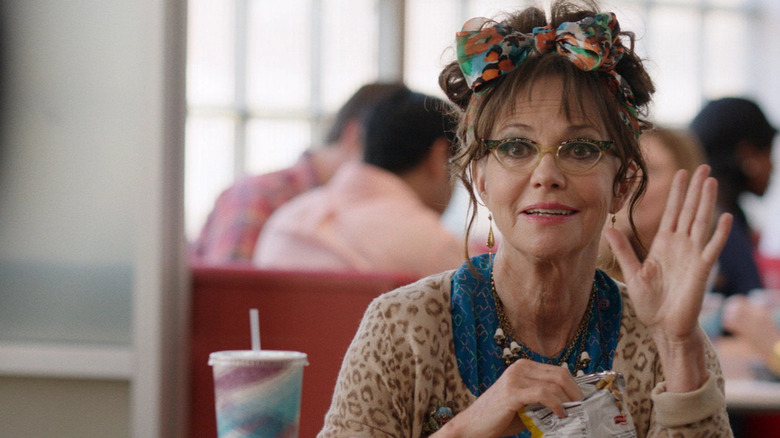 Sally Field waves hello