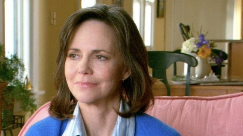 Sally Field sits on couch