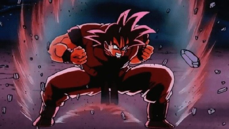 Goku powers up his Kaio-Ken