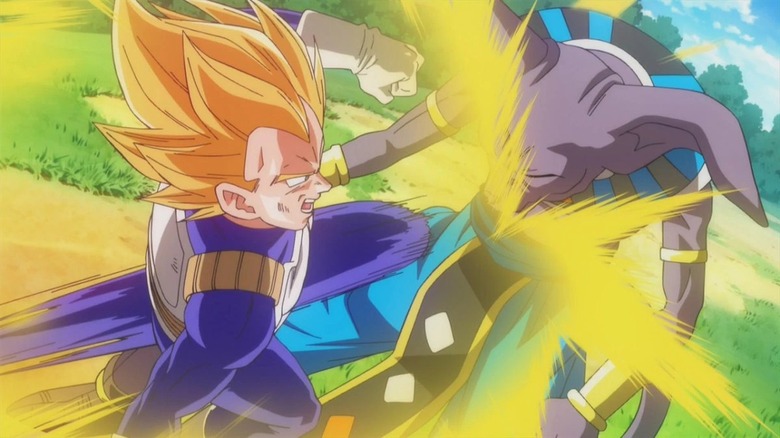 Vegeta attacks Beerus