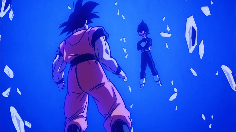 Goku faces Vegeta through ice