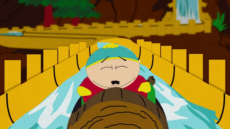 Cartman on a log flume