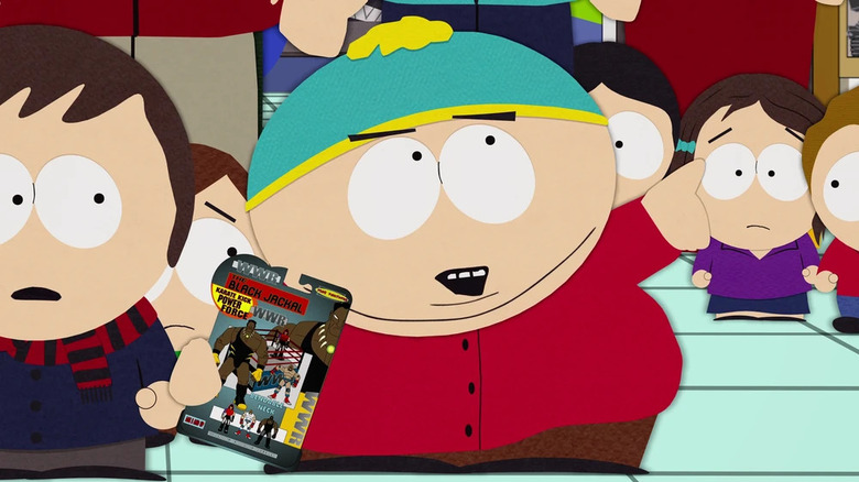 Cartman holding a wrestling figure