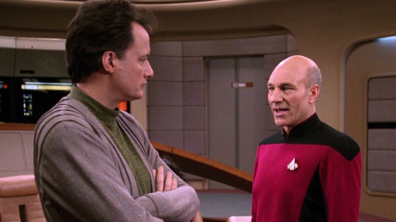 Q speaks to Picard