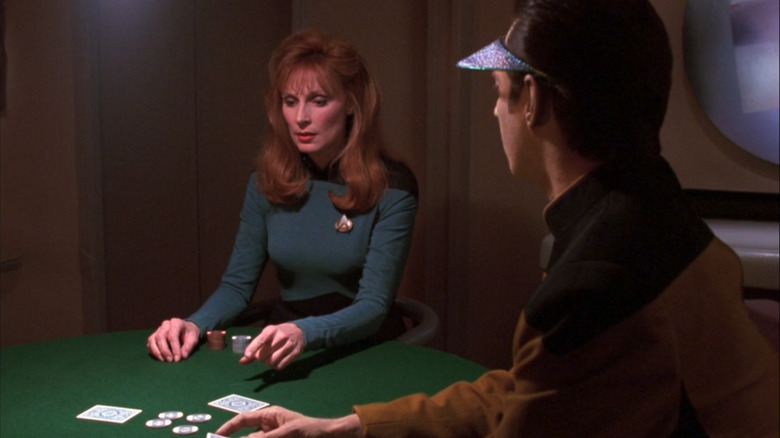 Crusher and Data play poker