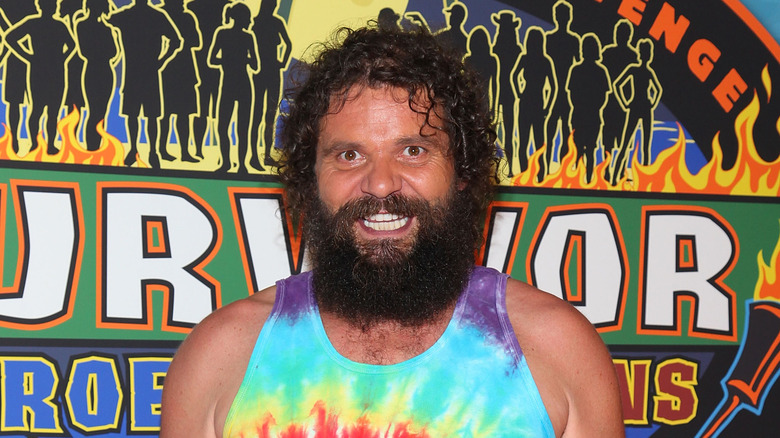 Rupert Boneham wearing tie-dye shirt