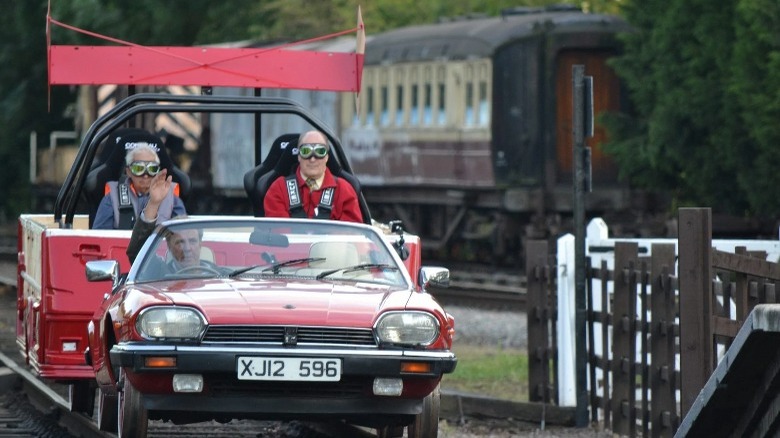 Jeremy Clarkson testing his train