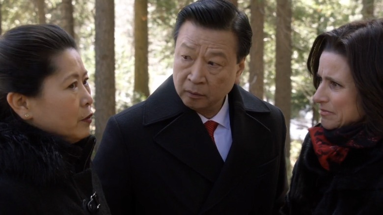 President Lu and interpreter speak with Selina