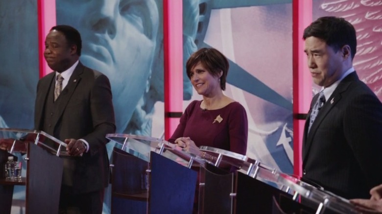 George, Selina, and Danny in televised debate