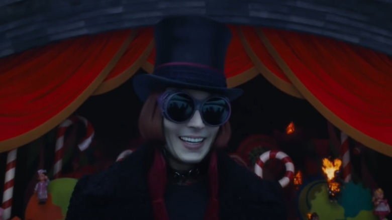 Willy Wonka wearing dark goggles