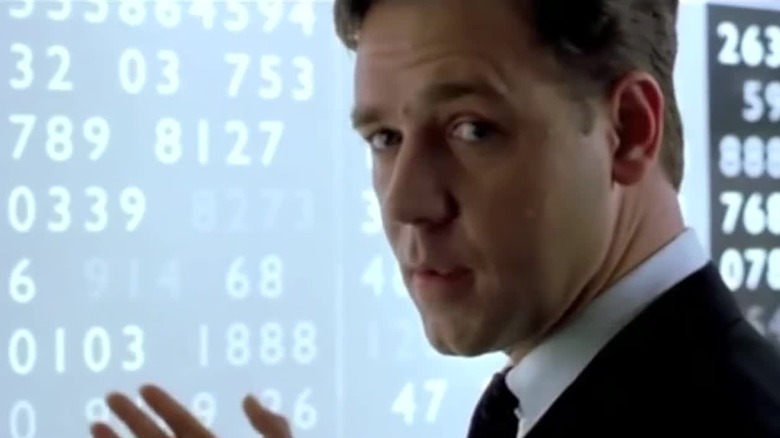 Russell Crowe does math in A Beautiful Mind