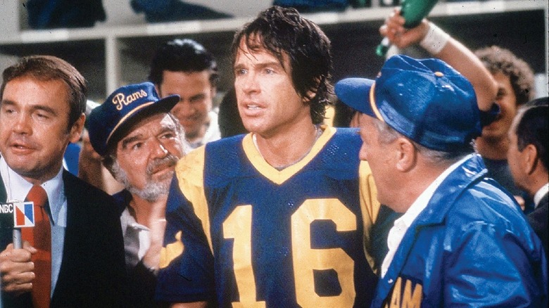 Warren Beatty on the football field