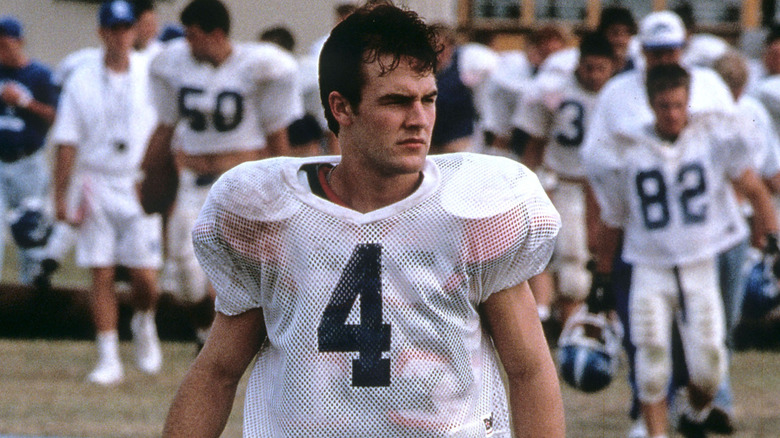 James Van Der Beek plays football