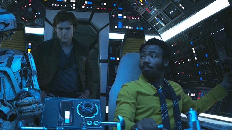 Han and Lando on the Millennium Falcon