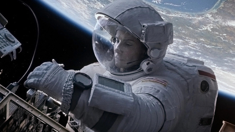 Sandra Bullock above earth