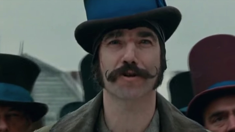 Daniel Day Lewis with top hat and big mustache