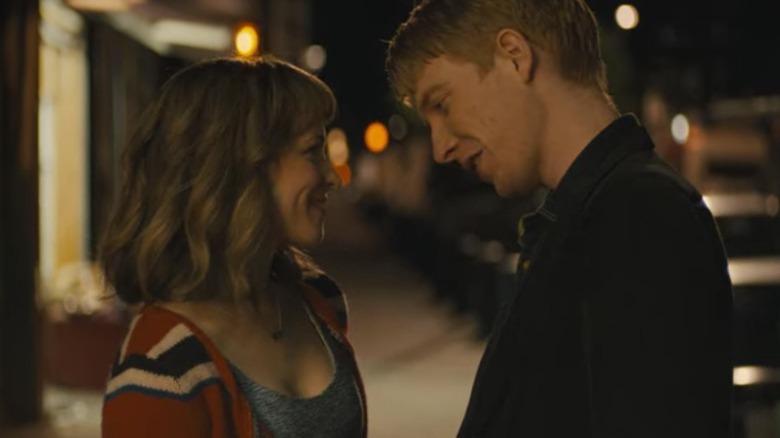 Rachel McAdams Domhnall Gleeson smiling