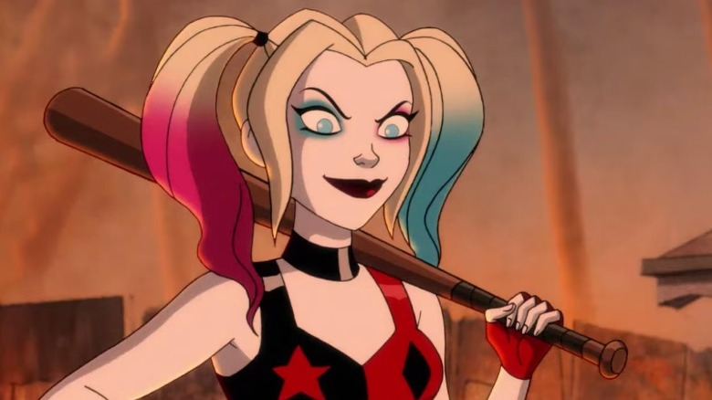 Harley Quinn holding a bat