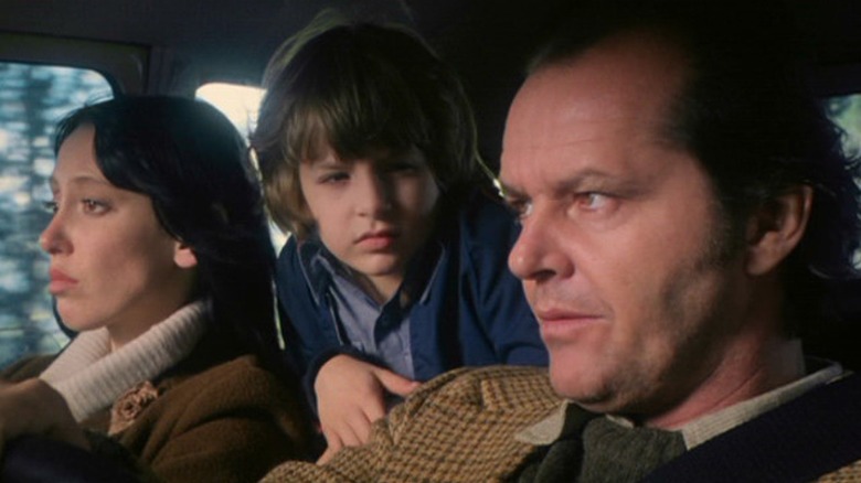 Jack drives his family to the Overlook Hotel