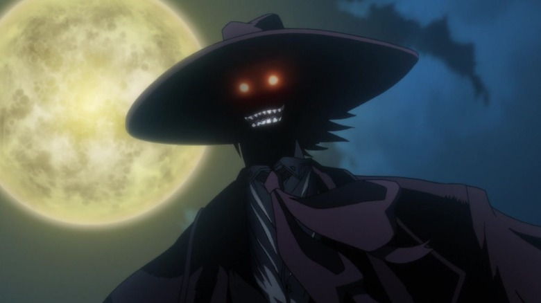 Alucard smiling against moon