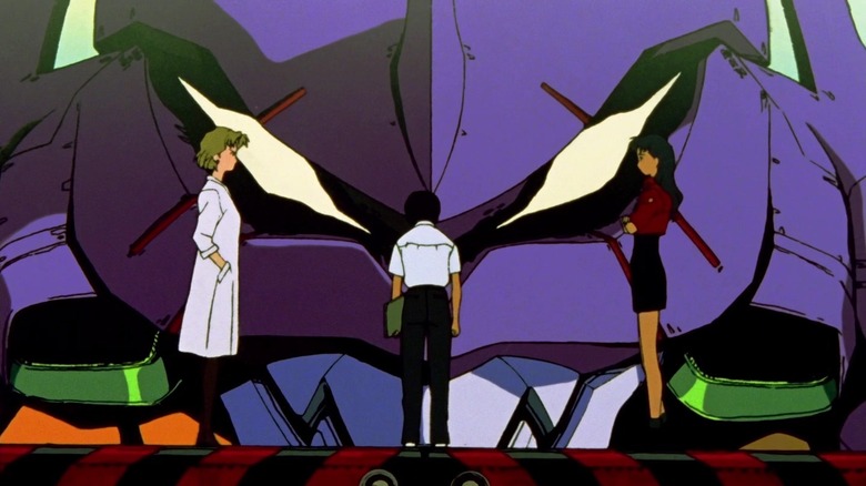 Shinji facing Evangelion Unit-01