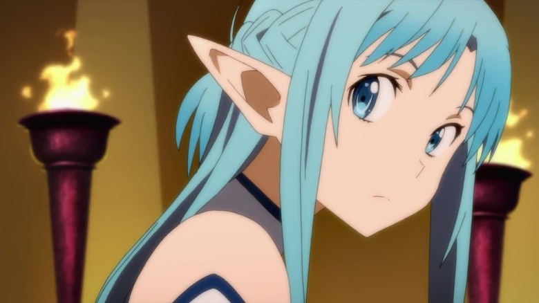 Asuna Yuuki with blue hair