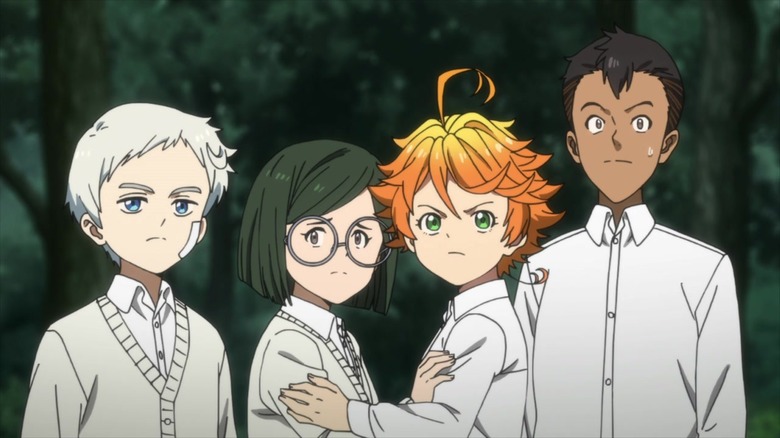 Promised Neverland orphans embracing