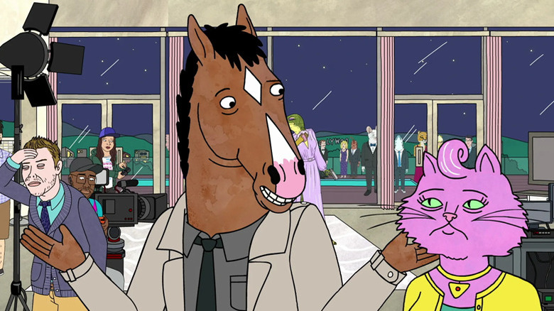 Bojack and Princess Carolyn on set