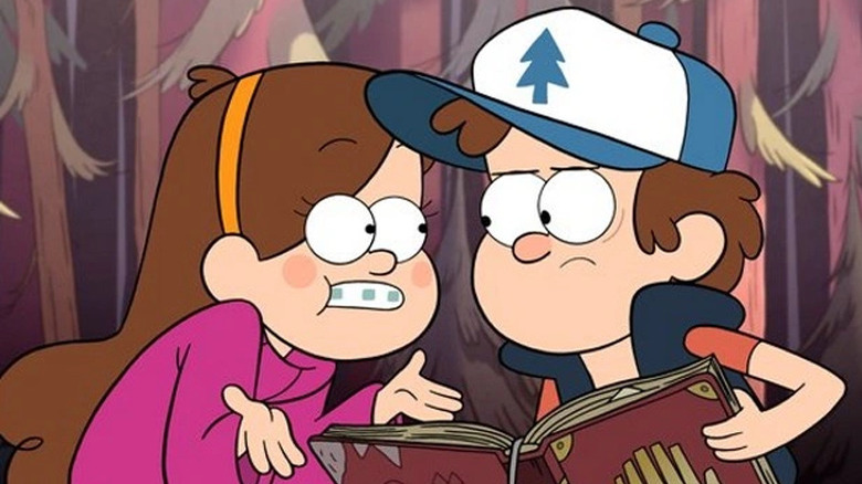 Dipper and Mabel in the woods