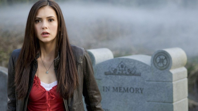 Elena in graveyard 