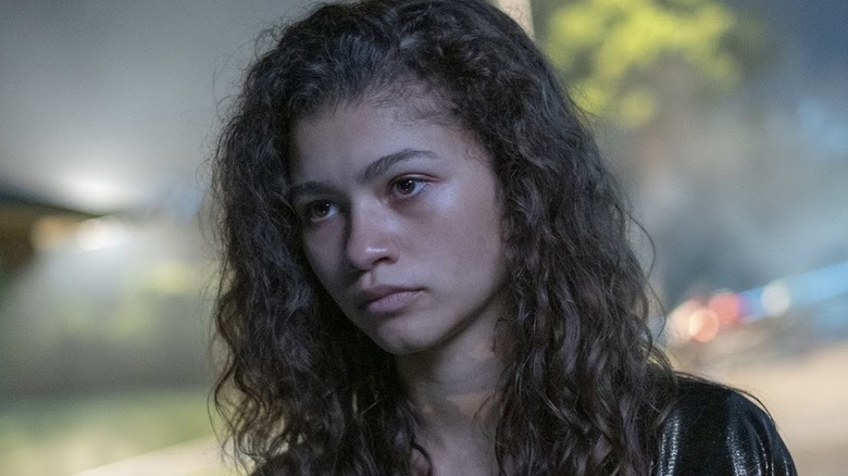 Zendaya in Euphoria looking plaintive