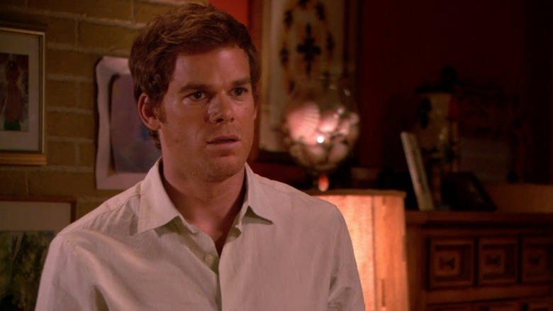 Dexter Morgan in white shirt