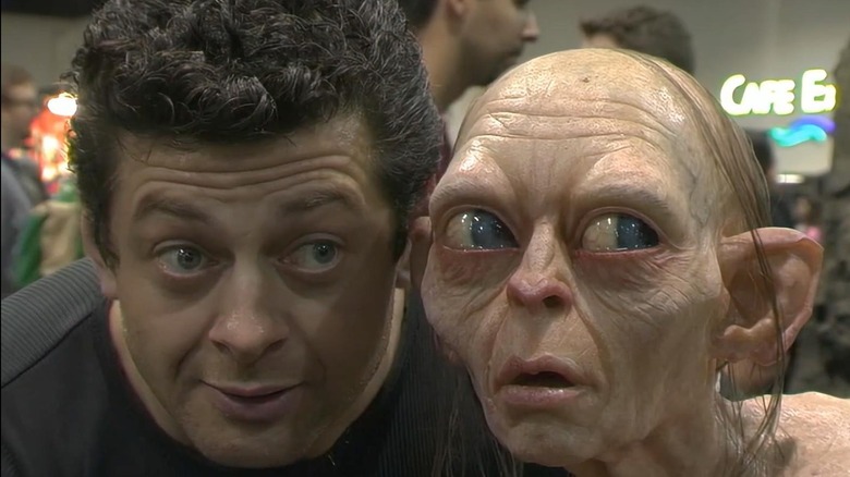 Andy Serkis and Smeagol statue