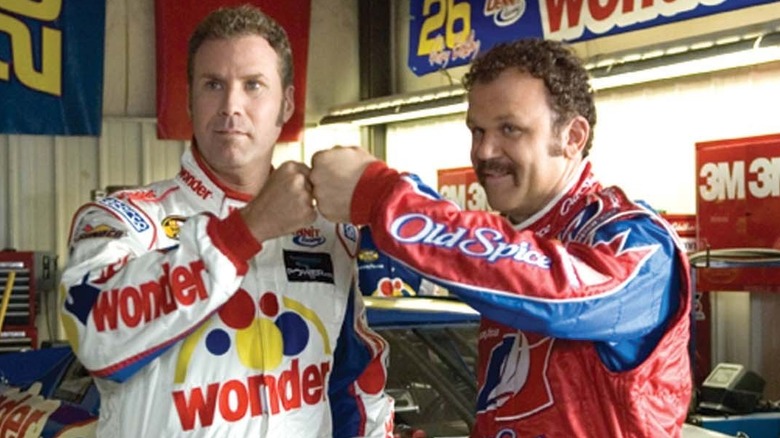 Ricky Bobby and Cal Naughton fistbumping